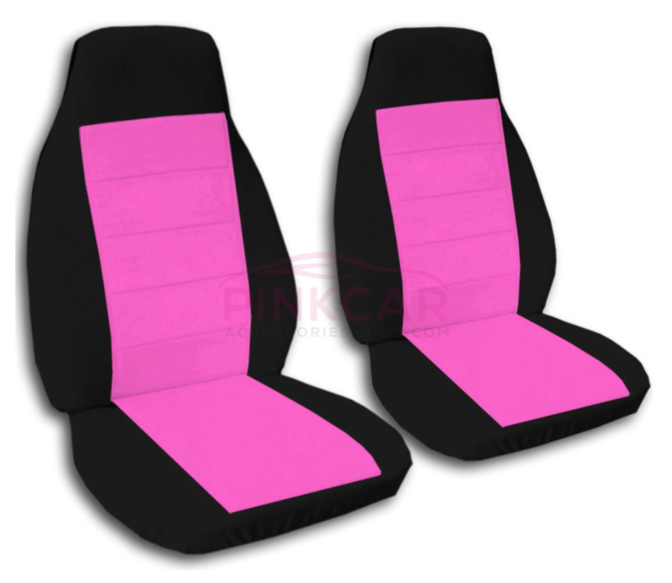 Pink and black seat covers